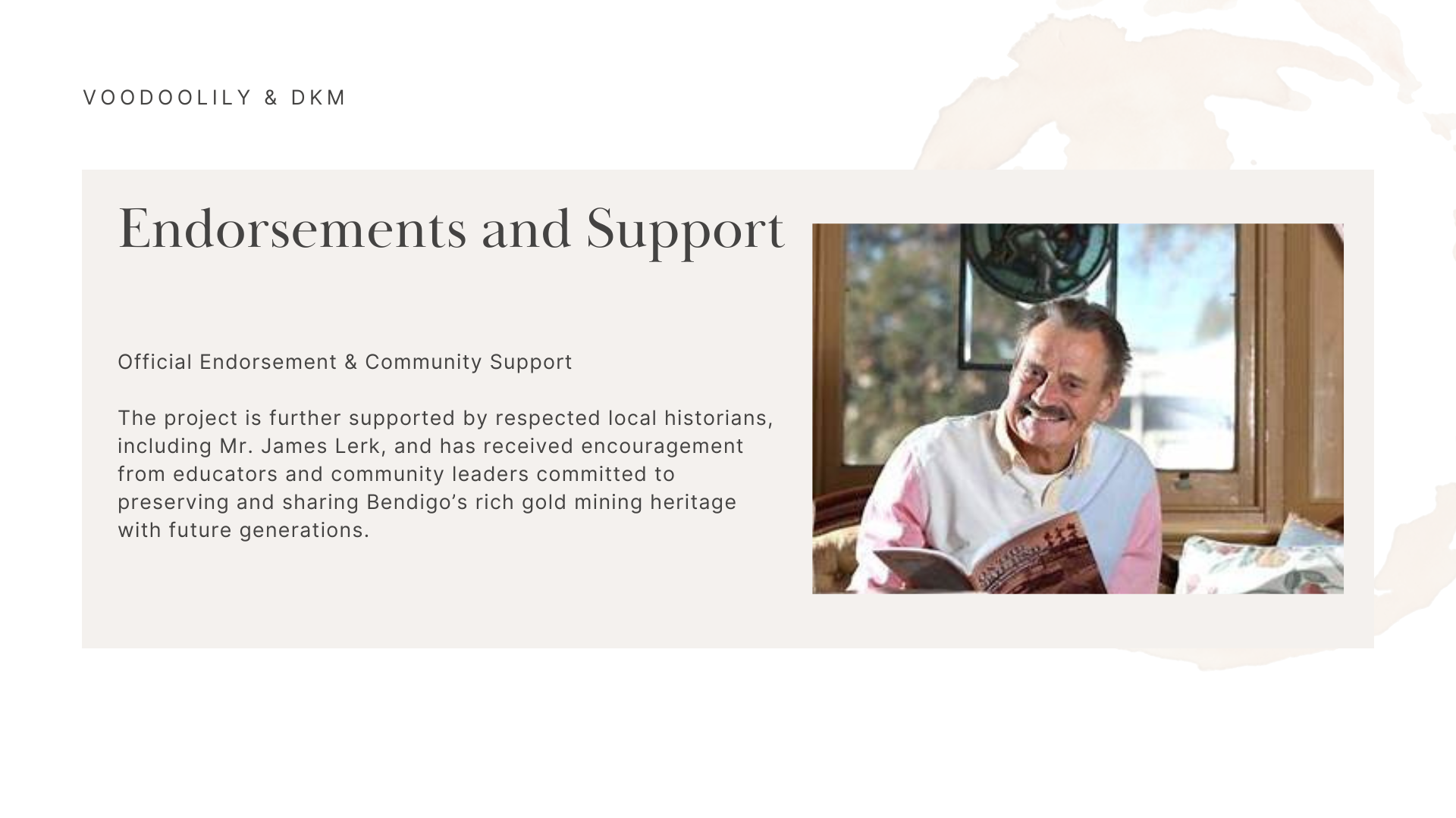 Endorsement from James Lerk, Historian